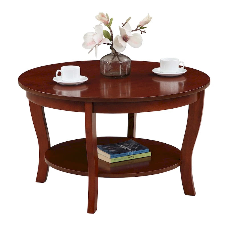 Convenience Concepts American Heritage Tavolino da caffè rotondo con ripiano
