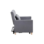 Divano letto 3 in 1 convertibile, poltrona e lettino, nero