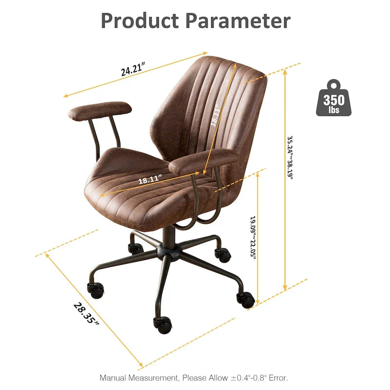 Sedia da ufficio ergonomica in pelle scamosciata Sedia da scrivania Supporto lombare