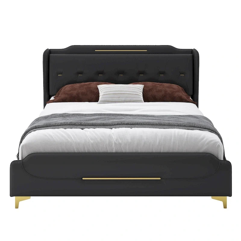 Letto Moderno Imbottito in Ecopelle