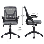 Javlergo Sedia da Ufficio Girevole a Schienale Medio con Supporto Lombare, Sedia da Scrivania Ergonomica da Computer in Rete con Braccioli