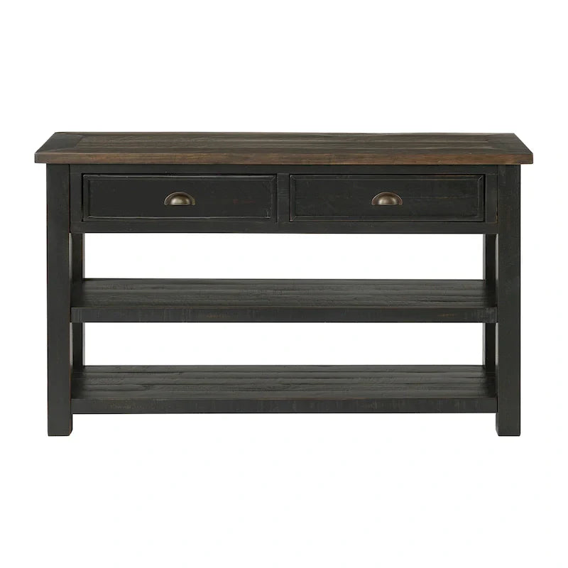 The Gray Barn Downington Consolle da Divano in Legno Massello a 2 Cassetti