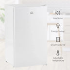Mini Frigo da 90 litri con congelatore, Frigorifero Compatto Monoporta con Termostato Regolabile per Camera da Letto
