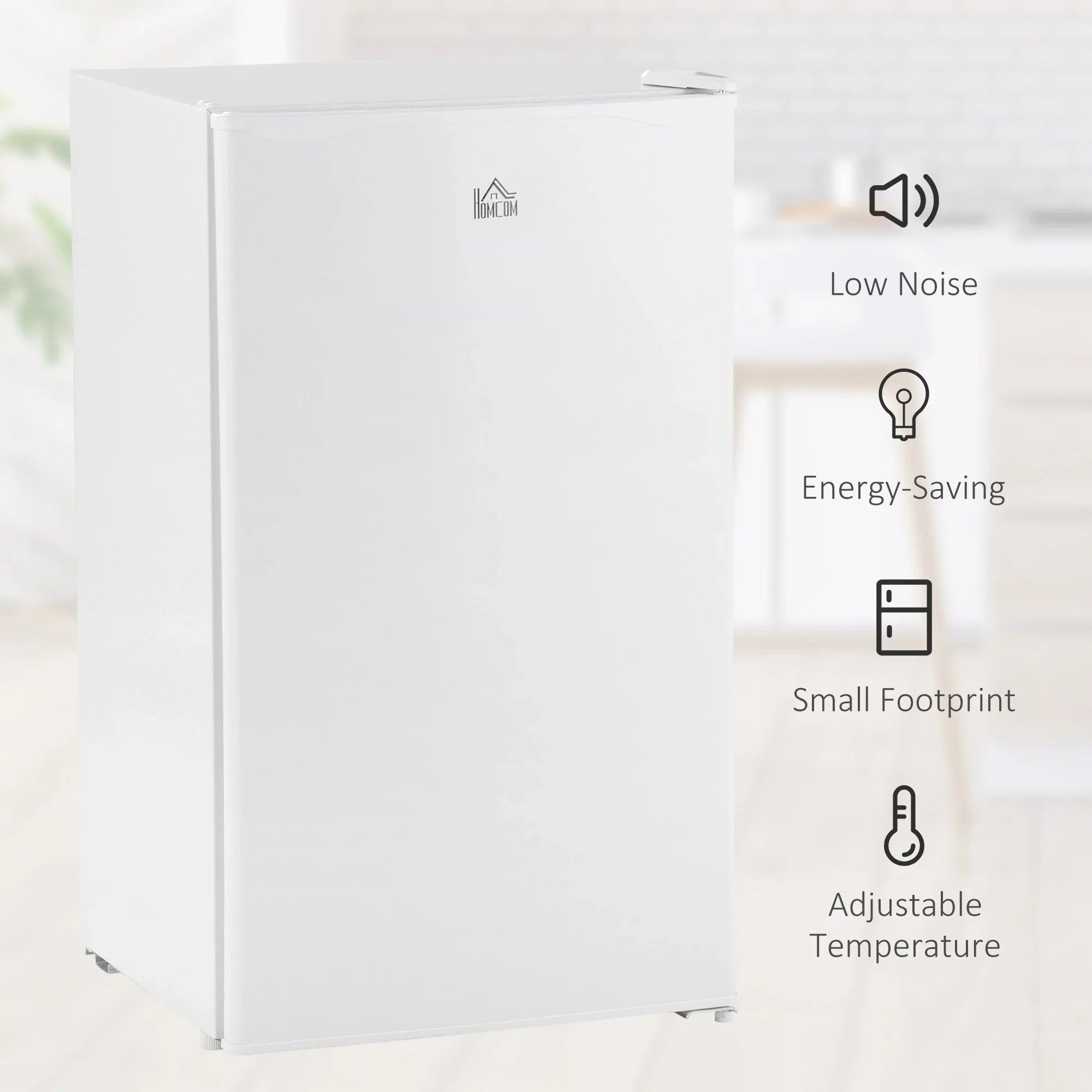 Mini Frigo da 90 litri con congelatore, Frigorifero Compatto Monoporta con Termostato Regolabile per Camera da Letto