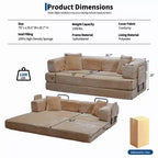 Canapé-lit convertible 5-en-1 80.7 – Côtelé, 1200 lbs, Aucun assemblage requis