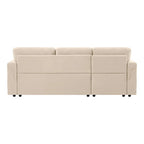 Divano sezionale reversibile con letto estraibile, chaise longue con contenitore nascosto, gambe durevoli,