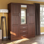 Palace Imports Armadio a 3 ante Cosmo 100% legno massello con ante in legno massello o a specchio