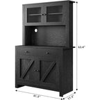 Armoire de cuisine avec support pour micro-ondes, armoire de type « hutch » avec buffet et étagères réglables, pour la cuisine et la salle à manger