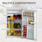 Mini Frigo da 90 litri con congelatore, Frigorifero Compatto Monoporta con Termostato Regolabile per Camera da Letto
