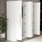 Armadio moderno freestanding in legno massiccio con ripiani