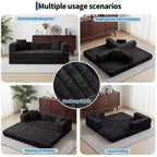 Canapé-lit convertible 5-en-1 80.7 – Côtelé, 1200 lbs, Aucun assemblage requis