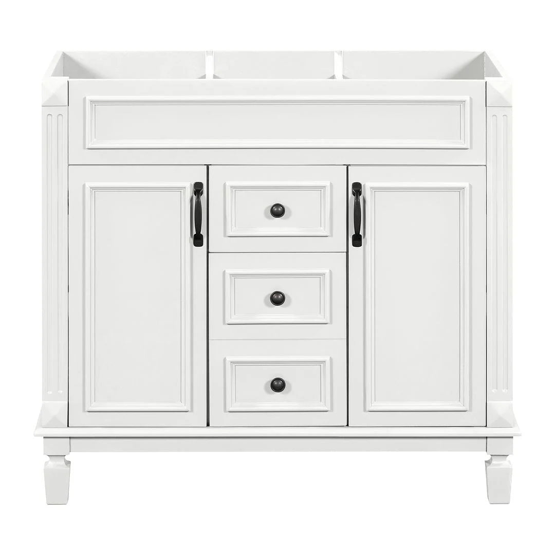 Mobile Bagno Moderno da 90cm con Lavabo Integrato e Specchiera, 2 Ante e 2 Cassetti