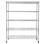 Scaffalatura in acciaio a 5 ripiani con ruote - (59.06 x 17.72 x 70.87)