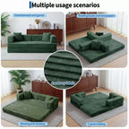 Canapé-lit convertible 5-en-1 80.7 – Côtelé, 1200 lbs, Aucun assemblage requis