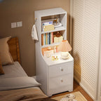 Comodino Semplice Bianco in Legno Naturale a 2 Cassetti