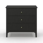Cassettiera Heynemo a 3 Cassetti, Comodino in Legno Verniciato Alto 76 cm con Contenitore, Ampio Cassettone Moderno con Guide a Sfera