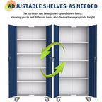 Armadio da Stoccaggio in Acciaio da 71 Pollici con Ante Bloccabili e 4 Ripiani Regolabili, Armadietto in Metallo Resistente per Carport/Ufficio/Dispensa, Design Antiruggine