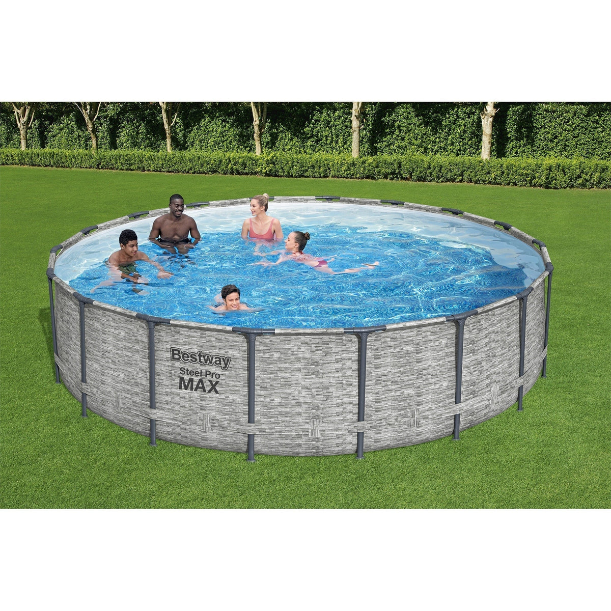 Piscina Fuori Terra Rotonda Bestway Steel Pro MAX con Pompa e Copertura