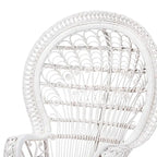 Poltrona a Pavone Moderna Bohemien in Rattan Naturale Bianco