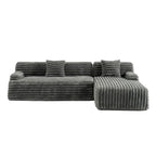 Divano componibile Cloud, divano moderno imbottito con 2 cuscini decorativi, divano combinabile liberamente, divano componibile a L