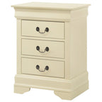 Comodino in legno a 3 cassetti