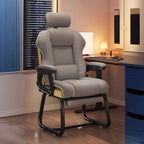 Fauteuil de direction ergonomique en cuir jaune à dossier haut