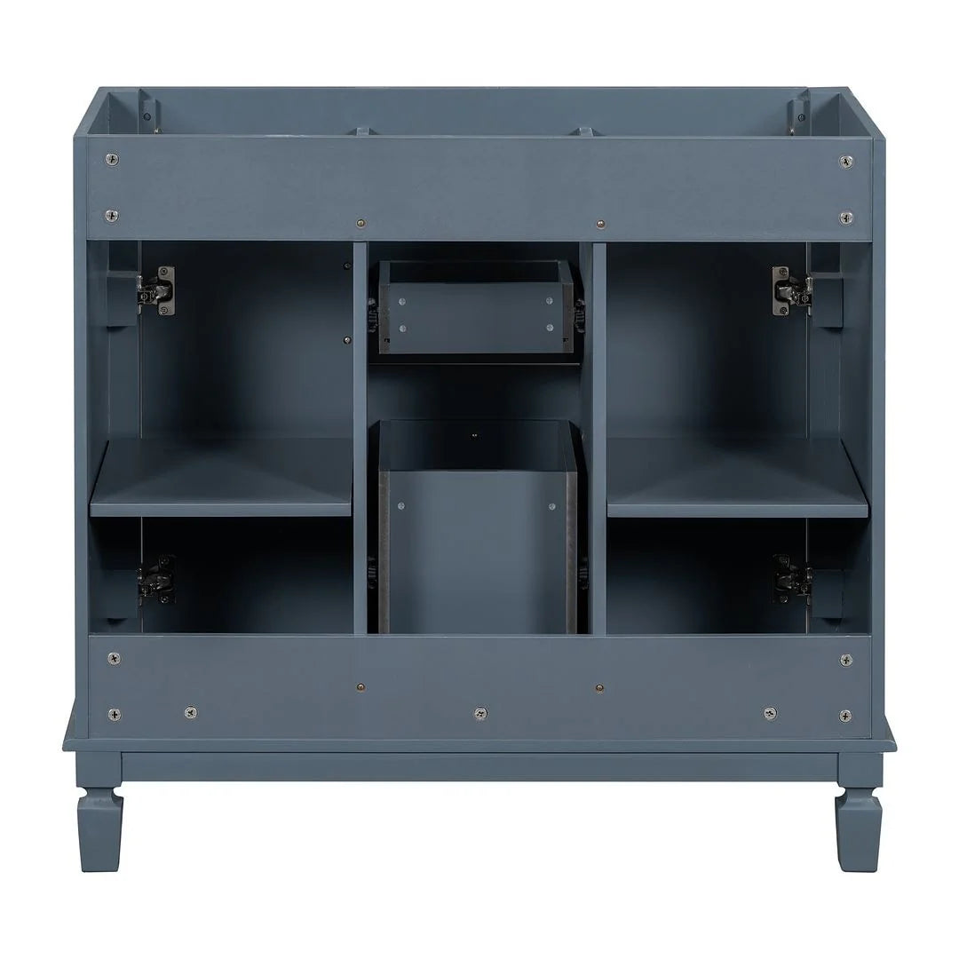 Mobile Bagno Moderno da 90cm con Lavabo Integrato e Specchiera, 2 Ante e 2 Cassetti