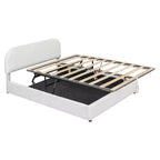 Letto imbottito queen size con contenitore sollevabile - Bianco
