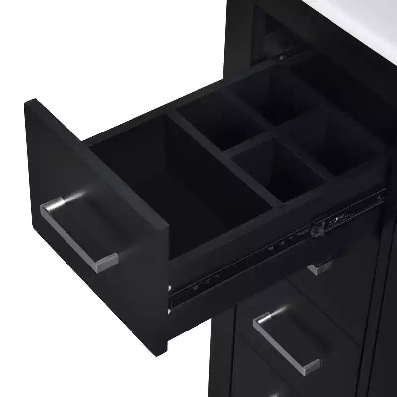 Mobile bagno singolo da 76 cm con lavabo, armadietto e 3 cassetti – Nero / Blu / Verde / Indaco / Bianco
