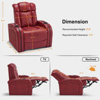 Poltrona reclinabile MCombo con poggiatesta regolabile, sedile home theater a doppio motore con porta USB, pelle traspirante HTS411
