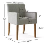 Set di 6 sedie da pranzo imbottite con braccioli, poltrone moderne in lino con gambe in legno, sedie occasionali per sala da pranzo, soggiorno - Panipeachy