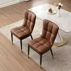 Bekrvio Sedie da Sala da Pranzo Set da 6, Moderne Imbottite in Ecopelle con Schienale Alto, Gambe in Metallo, Sedie da Cucina Senza Braccioli per Soggiorno Sala da Pranzo