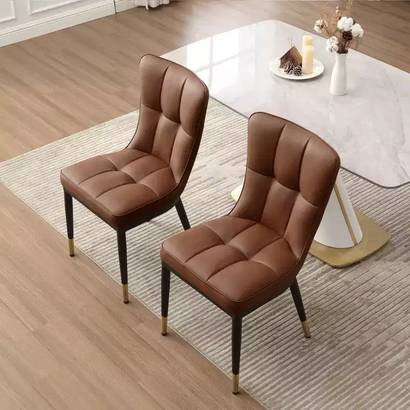 Bekrvio Sedie da Sala da Pranzo Set da 6, Moderne Imbottite in Ecopelle con Schienale Alto, Gambe in Metallo, Sedie da Cucina Senza Braccioli per Soggiorno Sala da Pranzo