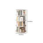 Libreria girevole cilindrica in legno marrone con schienale aperto