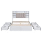 Struttura letto con 4 cassetti contenitore portatili sotto il letto