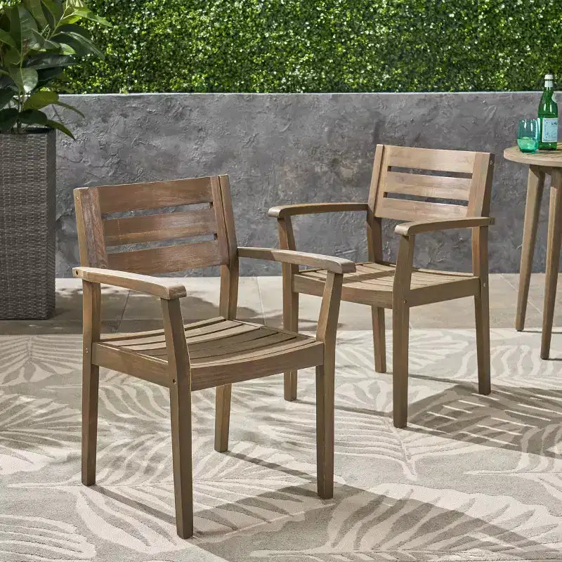 Stamford - Set di 2 sedie da pranzo in legno di acacia - Christopher Knight Home