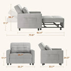 Divano letto trasformabile 3-in-1, Poltrona letto estraibile, Letto pieghevole convertibile per soggiorno