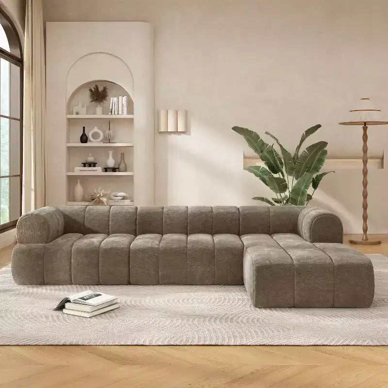 Christopher Knight Home Keri 122 Divano componibile moderno a L in schiuma ad alta densità con schienale basso