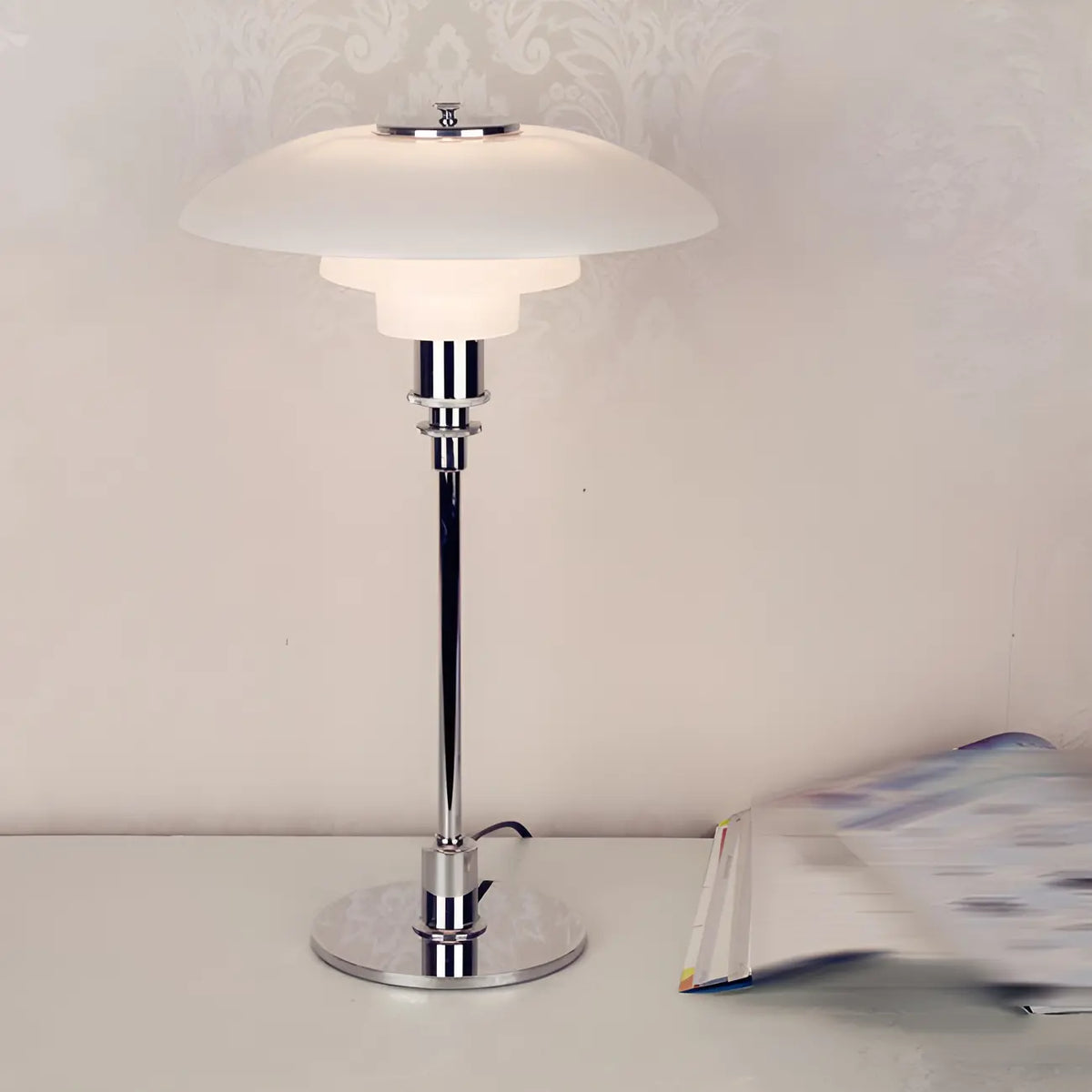 HomeyFad Lampada da tavolo a LED a livelli postmoderna con alimentazione integrata