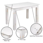 Flash Furniture Tavolo da Pranzo Rettangolare Rustico in Pino Massiccio 46 x 30