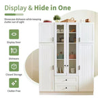 Dispensa da Cucina Autoportante Whisen 71''H, Grande Armadio Contenitore per Sala da Pranzo con 6 Ante, Ripiani Regolabili