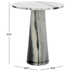 Tavolino d'appoggio rotondo alto in marmo Ghicu di SAFAVIEH Couture - 55,8 cm L x 53,3 cm P x 61 cm A - 53,3x53,3x61 cm