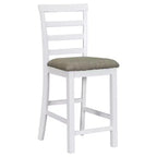 Set da pranzo da 5 pezzi in stile rustico ad altezza bancone con sedie per 4 persone, tavolo rettangolare in legno con ripiani e scomparto per bar/vino