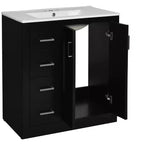 Mobile bagno singolo da 76 cm con lavabo, armadietto e 3 cassetti – Nero / Blu / Verde / Indaco / Bianco