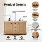 Mobile bagno Hervas con top in marmo naturale senza specchio