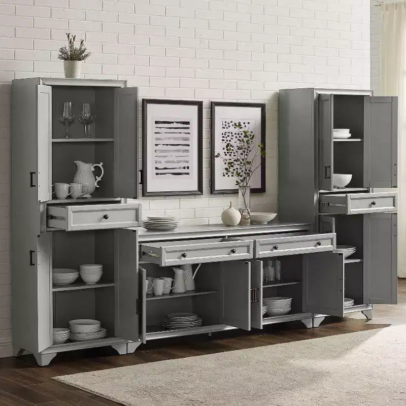 Set Tara 3 pezzi Madia e Dispensa Effetto Invecchiato - Crosley