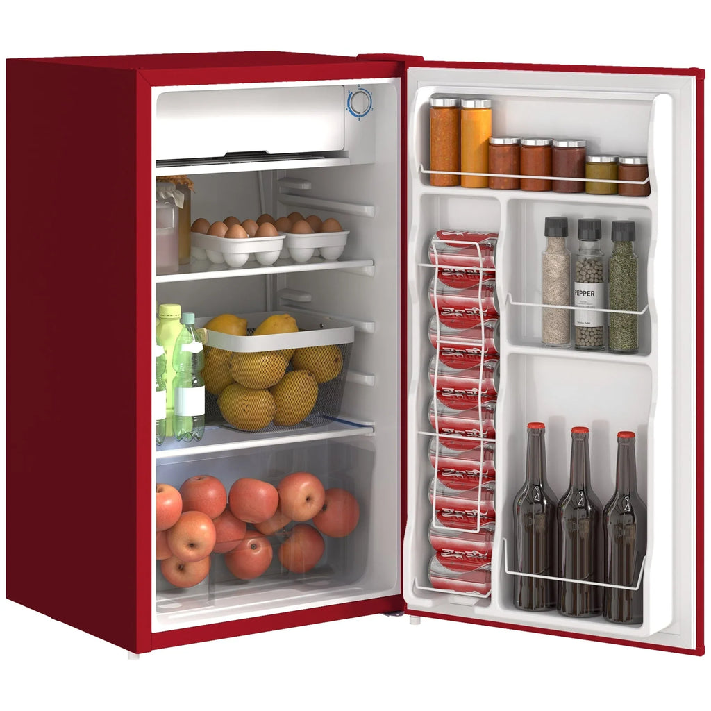 Mini Frigo da 90 litri con congelatore, Frigorifero Compatto Monoporta con Termostato Regolabile per Camera da Letto