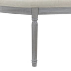 Panca imbottita trapuntata beige con gambe in legno - 55L x 20A