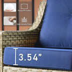 HOOOWOOO, Set di 2 Sedie da Esterno in Rattan Intrecciato con Schienale Alto