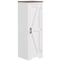 Mobile Contenitore Rustico HOMCOM con Ripiano Regolabile, Credenza ad Anta Unica in Stile Fattoria per Soggiorno, Mobile Dispensa da Terra, Bianco